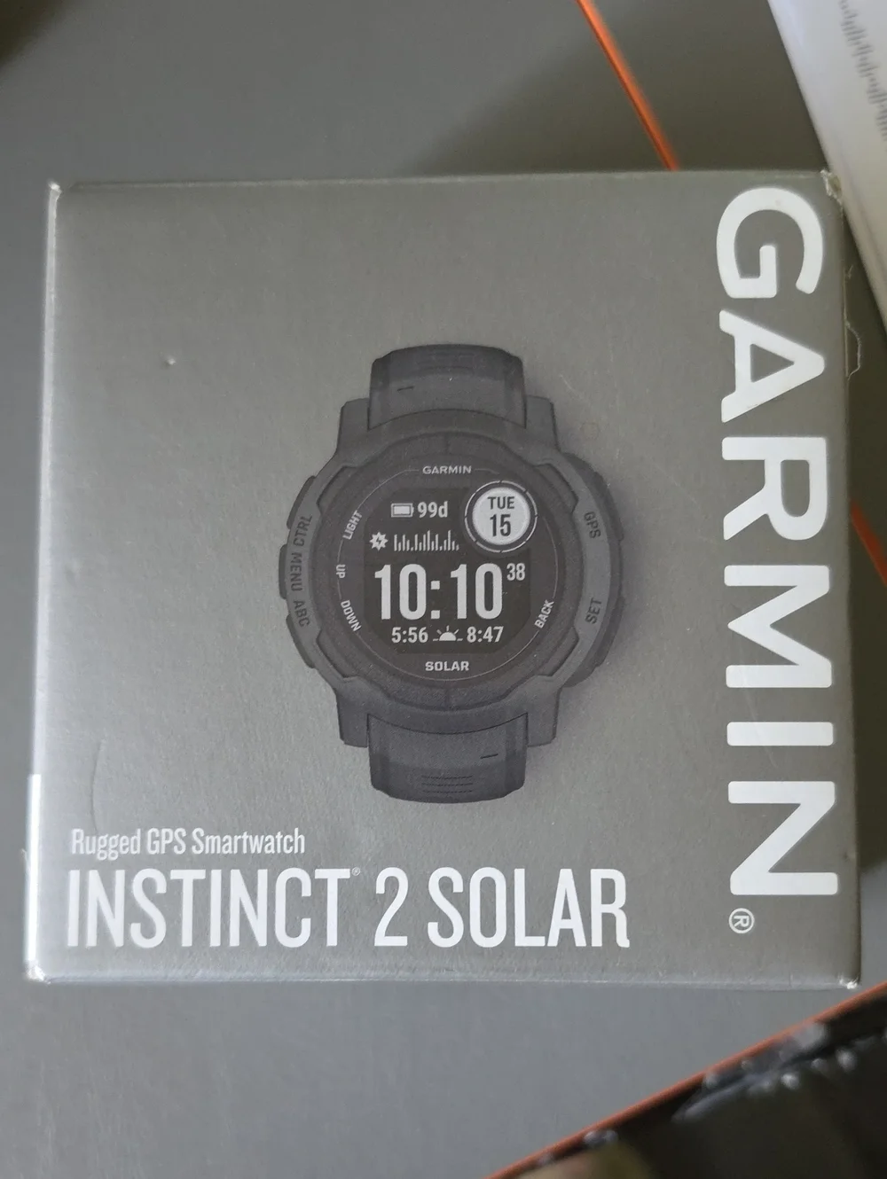 garmin Instinct 2 Solar Rugged GPS Smartwatch - Gray/Black
